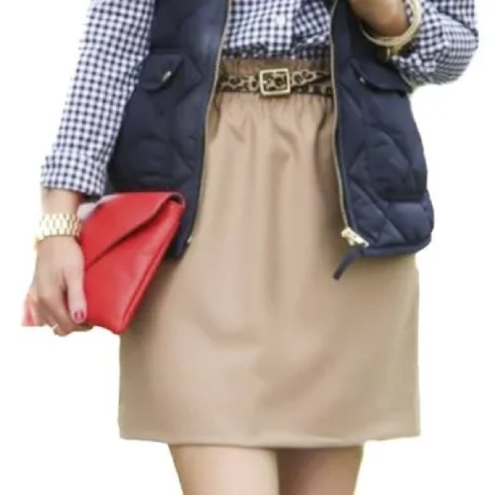 J.Crew Factory Camel Wool Blend Skirt – Lined with Pockets | Excellent Condition